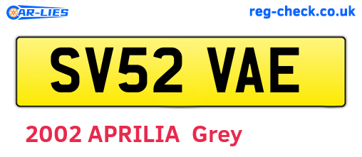SV52VAE are the vehicle registration plates.