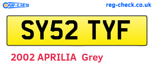 SY52TYF are the vehicle registration plates.