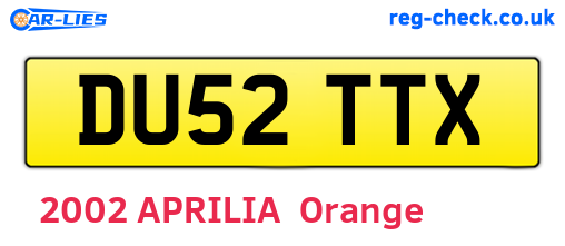DU52TTX are the vehicle registration plates.