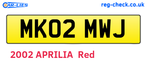 MK02MWJ are the vehicle registration plates.