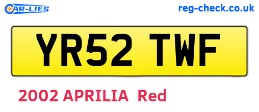 YR52TWF are the vehicle registration plates.