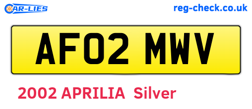 AF02MWV are the vehicle registration plates.