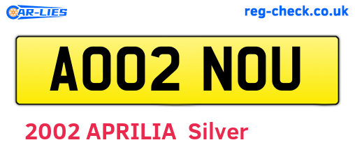 AO02NOU are the vehicle registration plates.