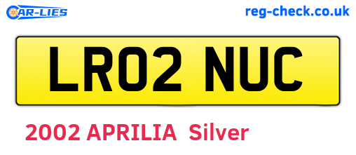 LR02NUC are the vehicle registration plates.
