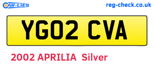 YG02CVA are the vehicle registration plates.