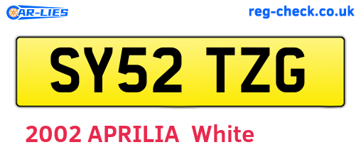 SY52TZG are the vehicle registration plates.