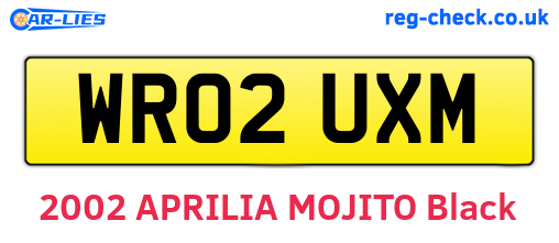 WR02UXM are the vehicle registration plates.