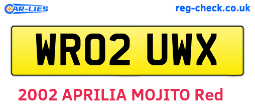 WR02UWX are the vehicle registration plates.