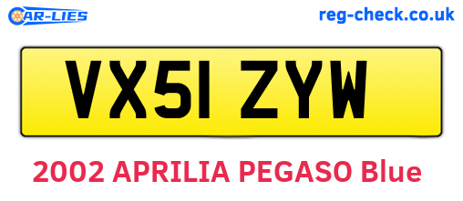 VX51ZYW are the vehicle registration plates.