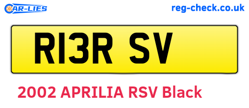 R13RSV are the vehicle registration plates.