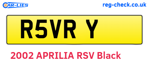 R5VRY are the vehicle registration plates.
