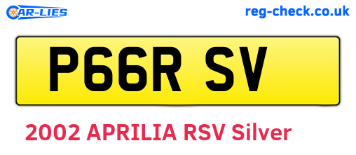 P66RSV are the vehicle registration plates.