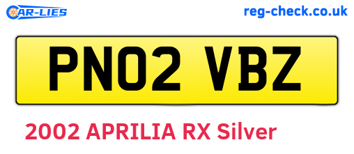 PN02VBZ are the vehicle registration plates.