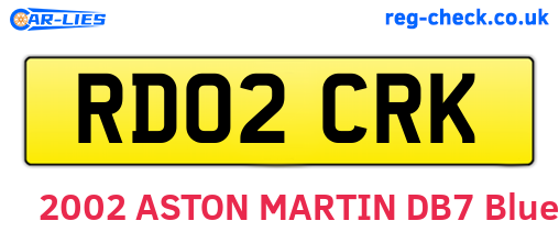 RD02CRK are the vehicle registration plates.