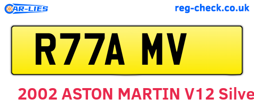 R77AMV are the vehicle registration plates.