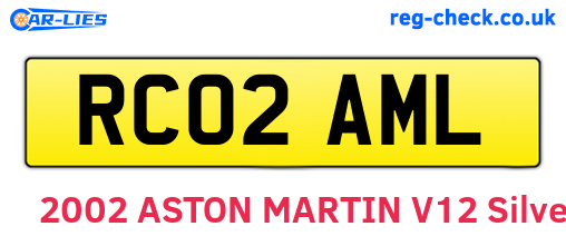 RC02AML are the vehicle registration plates.
