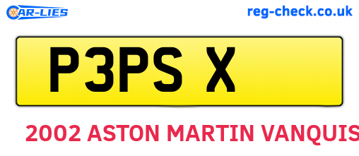 P3PSX are the vehicle registration plates.