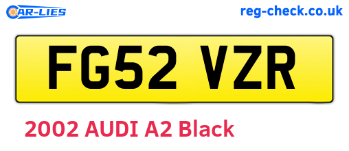 FG52VZR are the vehicle registration plates.