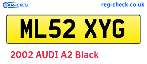 ML52XYG are the vehicle registration plates.
