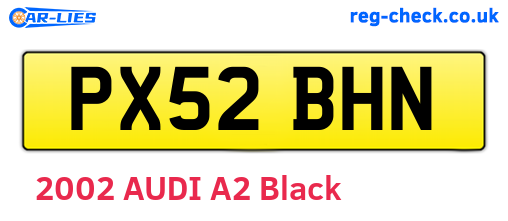 PX52BHN are the vehicle registration plates.