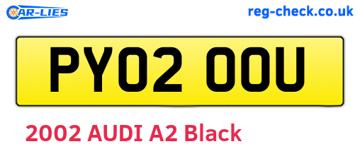 PY02OOU are the vehicle registration plates.