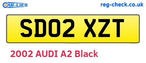 SD02XZT are the vehicle registration plates.