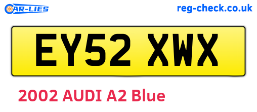EY52XWX are the vehicle registration plates.