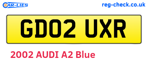 GD02UXR are the vehicle registration plates.