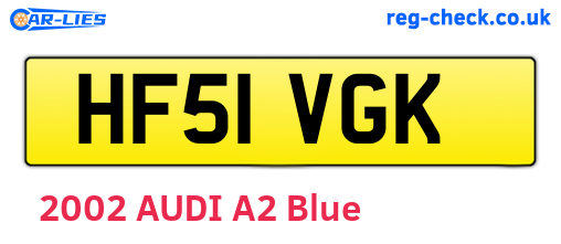 HF51VGK are the vehicle registration plates.