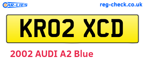 KR02XCD are the vehicle registration plates.