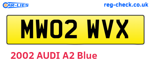 MW02WVX are the vehicle registration plates.