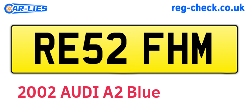 RE52FHM are the vehicle registration plates.