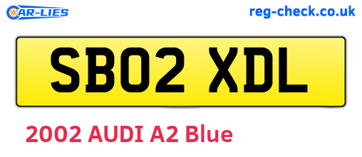 SB02XDL are the vehicle registration plates.