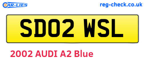 SD02WSL are the vehicle registration plates.
