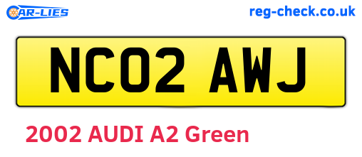 NC02AWJ are the vehicle registration plates.