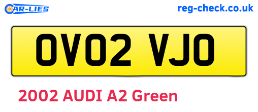 OV02VJO are the vehicle registration plates.