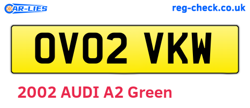 OV02VKW are the vehicle registration plates.