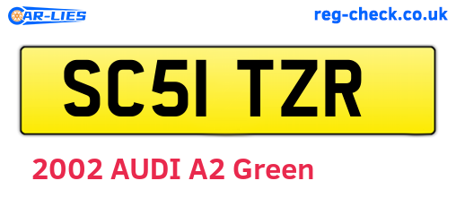 SC51TZR are the vehicle registration plates.
