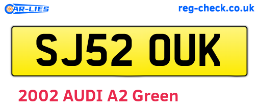 SJ52OUK are the vehicle registration plates.