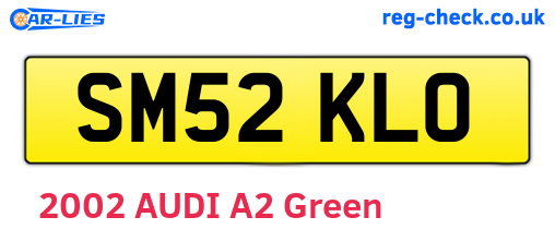SM52KLO are the vehicle registration plates.