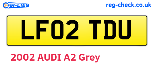 LF02TDU are the vehicle registration plates.