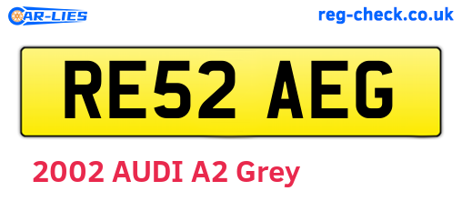 RE52AEG are the vehicle registration plates.