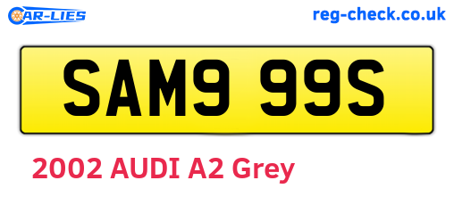 SAM999S are the vehicle registration plates.