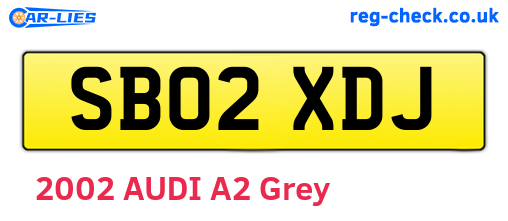 SB02XDJ are the vehicle registration plates.