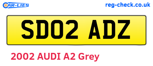 SD02ADZ are the vehicle registration plates.