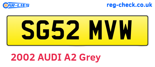 SG52MVW are the vehicle registration plates.