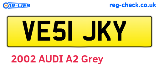 VE51JKY are the vehicle registration plates.