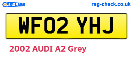 WF02YHJ are the vehicle registration plates.