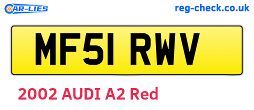MF51RWV are the vehicle registration plates.