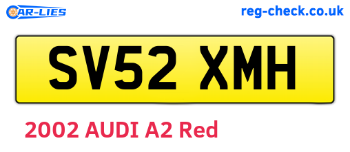 SV52XMH are the vehicle registration plates.